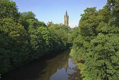View of Glasgow University from the canal
